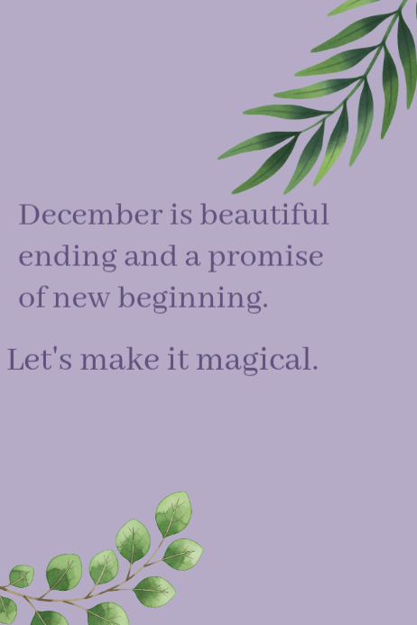 White Professional December Is Beautiful Quote Poster Poster Template ...