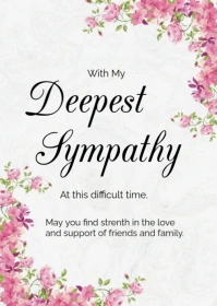 White Professional Deepest Sympathy A6 template