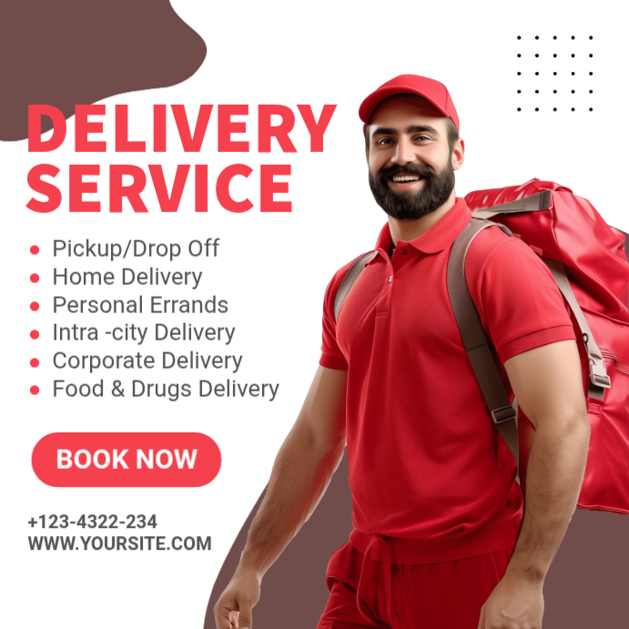 White Professional Delivery Service Instagram Post Template | PosterMyWall