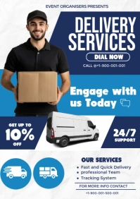 White Professional Delivery Services  A3 template