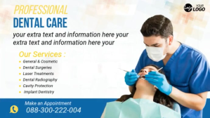 White Professional Dental Care  Digital Display (16:9) template