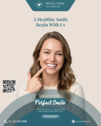 White Professional Dental Clinic Promotion Instagram Portrait template