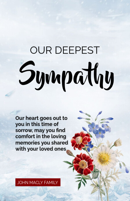 White Professional Deppest Condolences Half Page Wide Halfbladsy Breed template