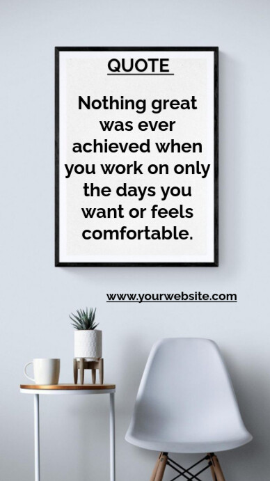 White Professional Determination Quote  Digital Display (9:16) template