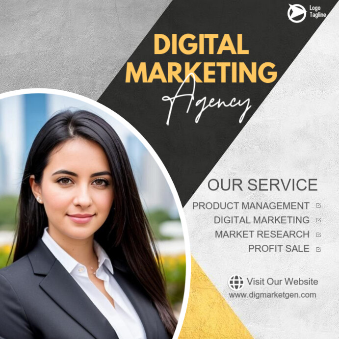 White Professional Digital Marketing Agency Instagram Post template