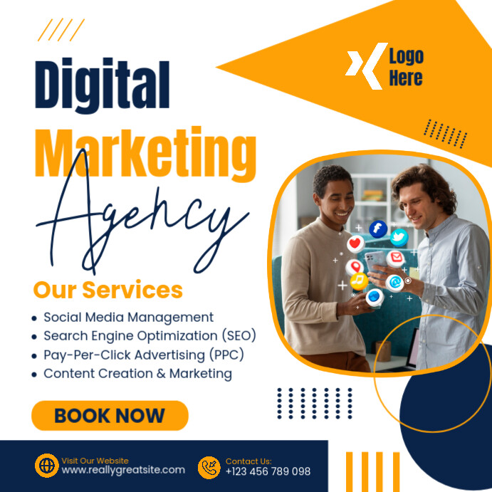 White Professional Digital Marketing Agency Instagram Post template