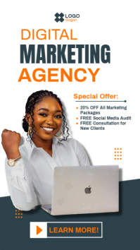 White Professional Digital Marketing Agency Instagram Story template