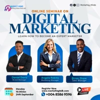 White Professional Digital Marketing Class Online Conference Course Certificate School Google Poster template