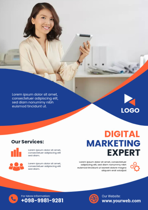 Copy of White Professional Digital Marketing Expert A | PosterMyWall