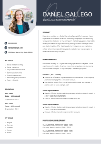 Blanco Digital Marketing Resume A4 Template