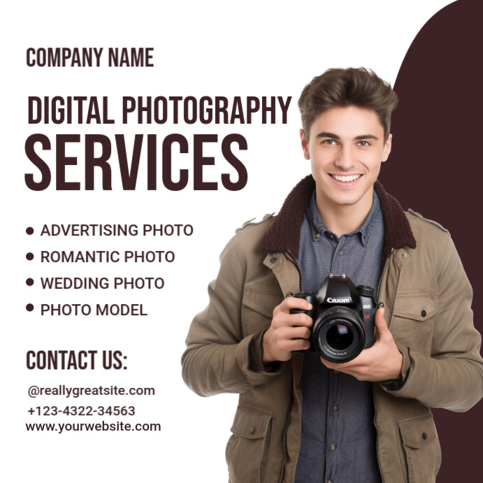 White Professional Digital Photography Services Instagram Post Template ...