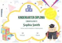 White Professional Diploma Certificate For Contest A4 template