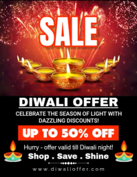 Zwart Diwali Sale Løbeseddel Template