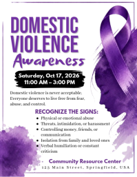 White Domestic Violence Awareness Folder Template