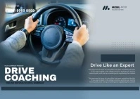 White Professional Driving School  Postcard template