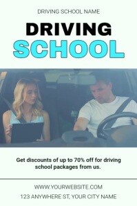 Branco White Professional Driving School Poster Poster Template
