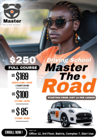 White Professional Driving School Promotion A4 template