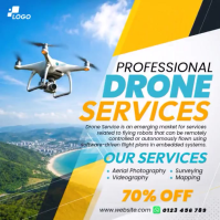 White Drone Services Post Instagram Template