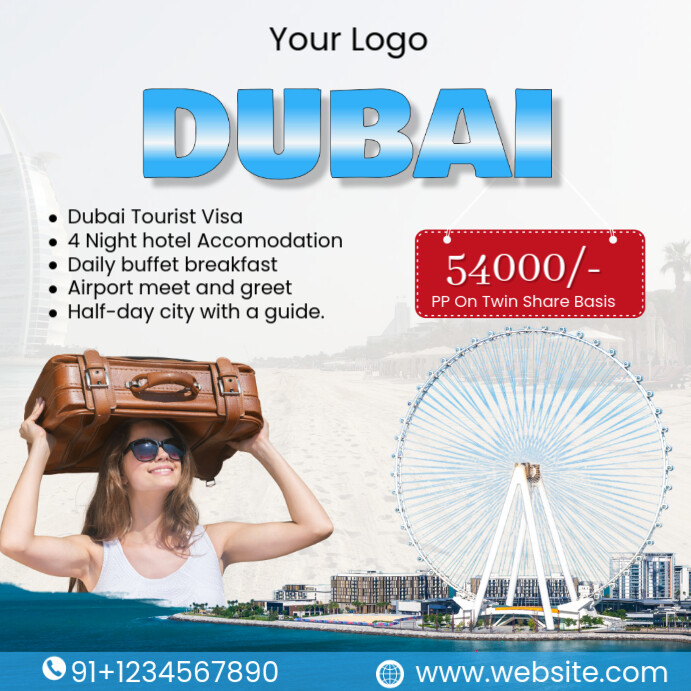 White Professional Dubai Instagram Post template