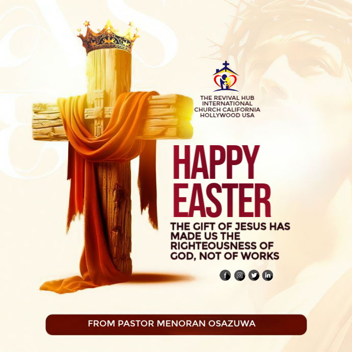 Modello White Professional Easter Church Service Instagram Post ...