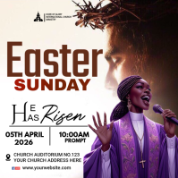 Hvid Easter Sunday Church Service Instagram Post Template
