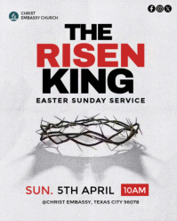Biały Easter Sunday Service Instagram Portrait Template