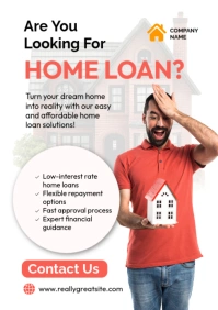 White Professional Easy Home Loan Financing Advertisement Template A2