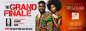 White Professional Editable Grand Finale Event pass Ticket Template  Facebook Cover Photo Facebook-coverfoto