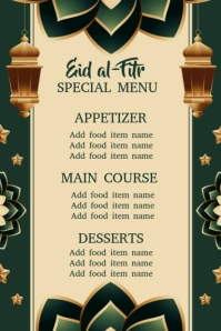 White Professional Eid Menu Flyer Template  Pinterest Graphic