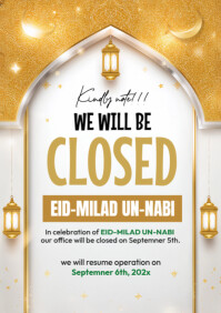White Office Closure Announcement A4 Template