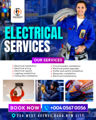 White Professional Electrical installation Services electrician company business advertisement flyer Instagram Portrait template