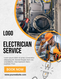 White Professional Electrician Service Flyer (us Letter) template
