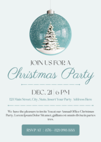White Professional Elegant Christmas Party Invitation – Modern Minimal Holiday Event Template Formal A6