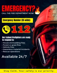 White Professional Emergency Call  Poster/wallboard template