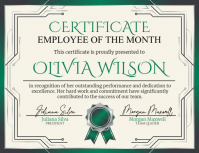 White Professional Employee of the Month Certificate Flyer Pamflet (VSA Brief) template