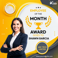 White Employee of the Month Instagram-bericht Template