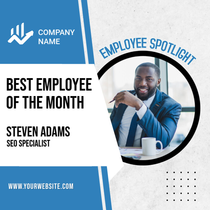 Employee Post Plantilla de White Professional Employee Of The Month Instagram Post ...