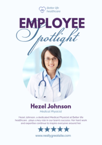White Professional Employee Spotlight A2 template