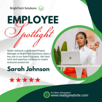White Professional Employee Spotlight Instagram Post Video template