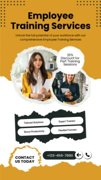 White Professional Employee Training Services Instagram Story template