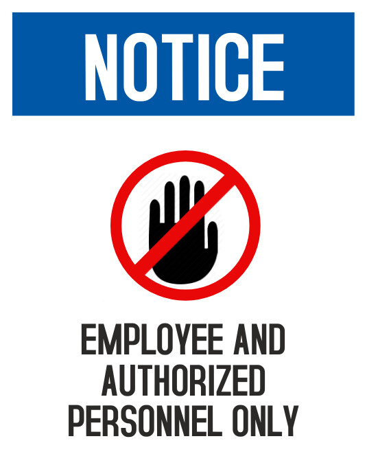 Employee Copy Sign Copy of White Professional Employees Only Flyer (us L | PosterMyWall
