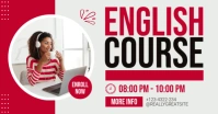 White Professional English Course Facebook Shared Image template