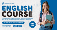White Professional English Course Facebook Shared Image template