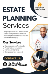 White Professional Estate Planning Services Tabloid template