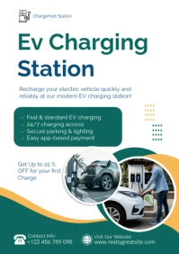 White Professional Ev Charging Station Advertisement Template A2