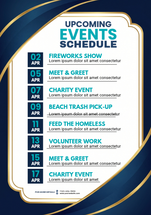 Modèle White Professional Event Schedule A4 | PosterMyWall
