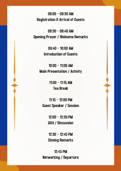 White Professional Event Schedule A6 Template | PosterMyWall