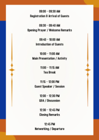 White Professional Event Schedule A6 template