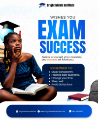 White Professional Exam Success flyer Instagram Portrait Video template