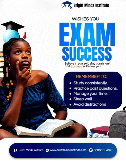 Copy of White Professional Exam Success Flyer Video | PosterMyWall